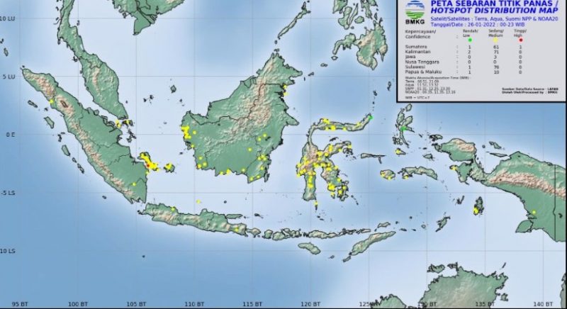 5 Titik Panas Terdeteksi di Teluk Sampit