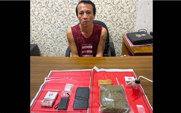 Polres Kotim Tangkap Bandar Ganja Sintetis, Barbuk 1 Ons