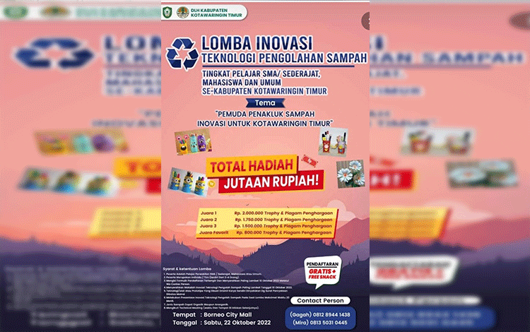 DLH Kotim akan Gelar Lomba Inovasi Teknologi Pengolahan Sampah, Hadiah Jutaan Rupiah