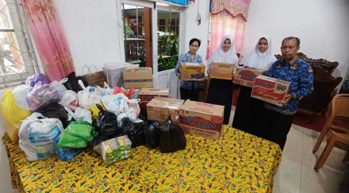 Bantuan yang berhasil dihimpun oleh siswa siswa SMP Negeri 2 Sampit untuk korban banjir di Kotim.