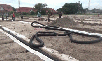 Renovasi Stadion 29 Nopember Sampit sedang masuk tahapan penataan drainase Rabu 19 Oktober 2022.