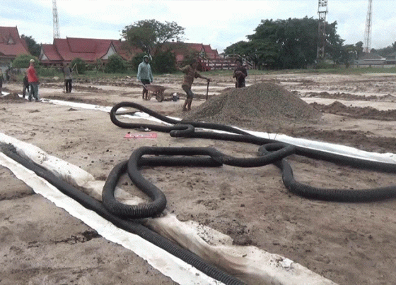 Renovasi Stadion 29 Nopember Sampit sedang masuk tahapan penataan drainase Rabu 19 Oktober 2022.