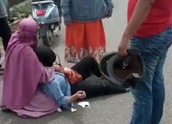 Suasana lokasi kejadian upaya penjambretan di Jalan Caman Sampit Kotawaringin Timur Jumat 7 Oktober 2022