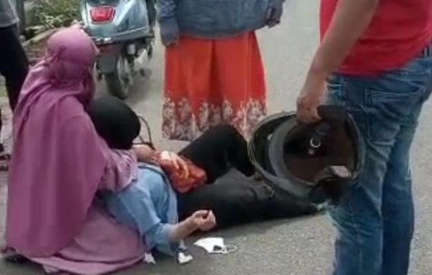 Suasana lokasi kejadian upaya penjambretan di Jalan Caman Sampit Kotawaringin Timur Jumat 7 Oktober 2022