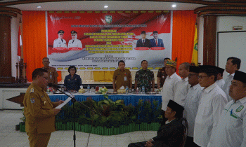 Pengukuhan pengurus FKUB Kotim oleh Bupati Halikinnor Selasa 15 November 2022.