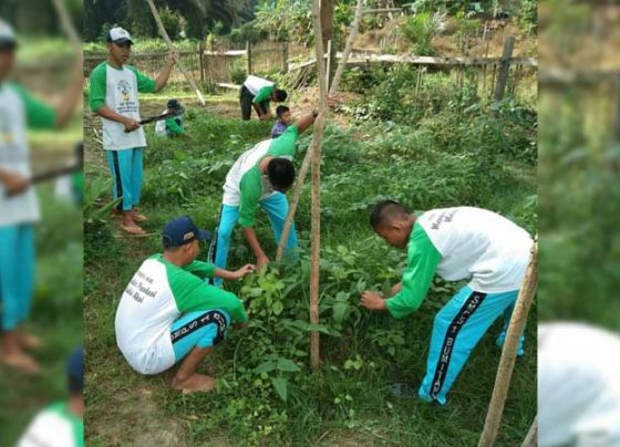 Siswa SMPS 1 Bumitama Antang Kalang turut berpartisipasi dalam persiapan penilaian Adiwiyata 2022