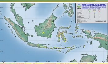 peta sebaran titik panas di Indonesia Kamis 10 November 2022
