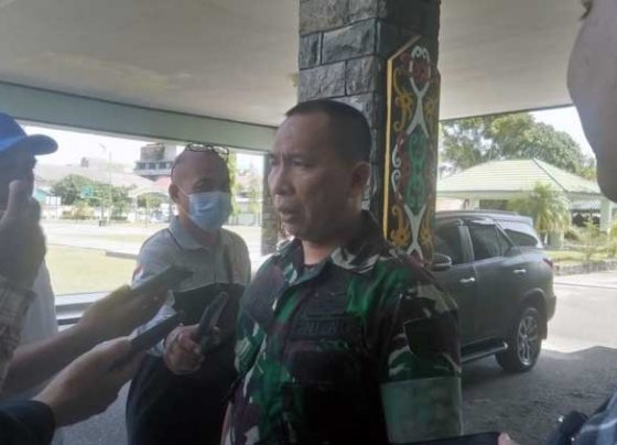 Dandim 1015 Sampit Letkol Abdul Hamid diwawancarai Sabtu 31 Desember 2022