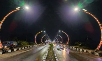 Kawasan wisata kota malam hari Terowongan Nor Mentaya