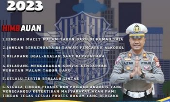 Poster imbauan dari Satkantas Polres Kotim terkait malam tahun baru