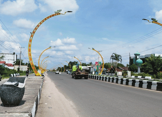 Sebuah pot di area Terowongan Nur Mentaya Sampit pecah Rabu 21 Desember 2022.