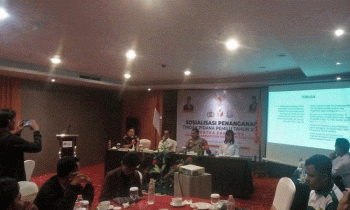 Suasana sosialisasi penanganan tindak pidana pemilu 2024 Rabu 28 Desember 2022. Tindak pidana pemilu dapat dilaporkan melalui Aplikasi SiGapLapor.