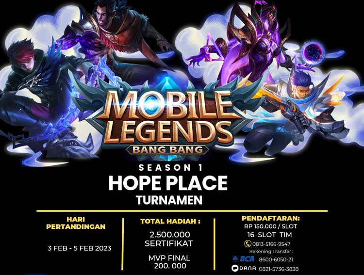 Hope Place Akan Gelar Turnamen Mobile Legends, Catat Jadwalnya !