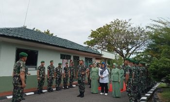 Kunjungan kerja Danrem 102Pjg sekaligus pamitan di Kodim 1015Kotim bersama Wakil Bupati Kotim Irawati