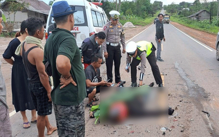 Sopir Truk Ditabrak Pemotor Hingga Tewas Melarikan Diri