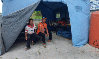Posko relawan Karhutla di Kelurahan Baamang Barat Kecamatan Baamang Kotawaringin Timur.