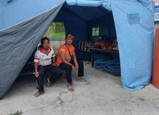 Posko relawan Karhutla di Kelurahan Baamang Barat Kecamatan Baamang Kotawaringin Timur.