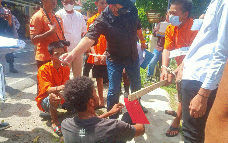Polresta Palangka Raya Rekonstruksi 22 Adegan Kasus Pembunuhan Anggota Polisi