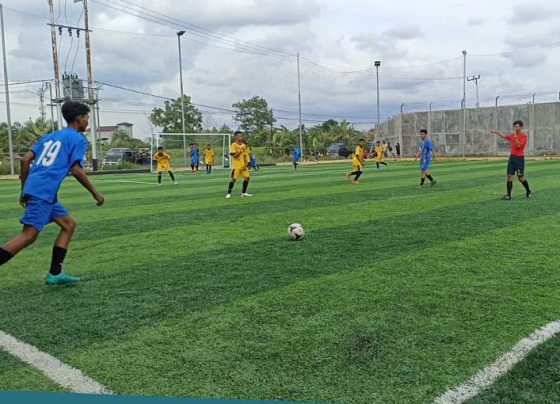 Turnamen Pertandingan Mini Soccer di Jalan Nyai Enat Mentawa Baru Ketapang