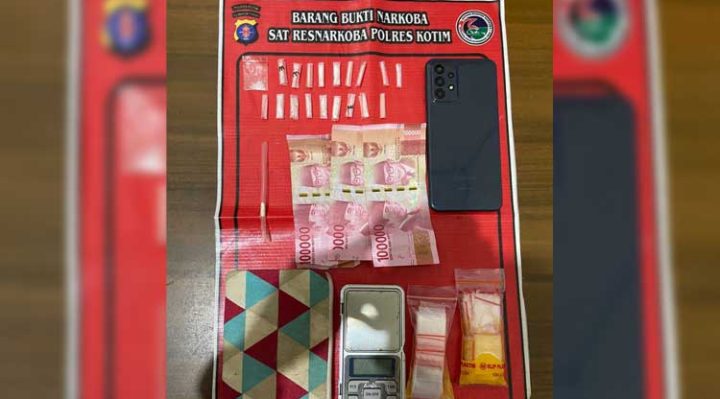 Barang bukti yang diamankan Polres Kotim dari pelaku.