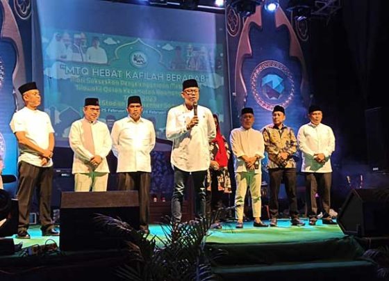 Camat Baamang Ady Candra saat sambutan Pembukaan MTQ Kecamatan Baamang belum lama ini.