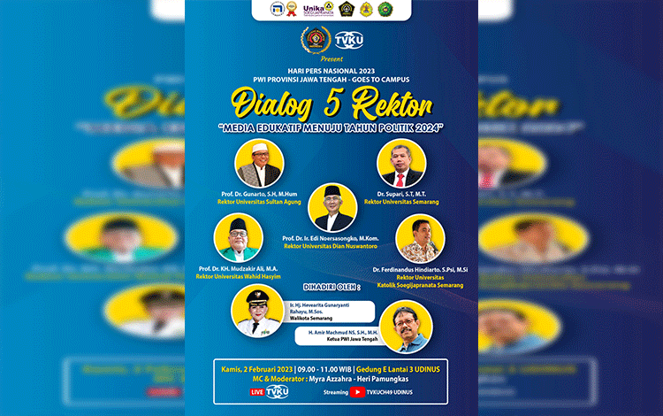Dialog Lima Rektor Awali Rangkaian HPN 2023 PWI Jateng
