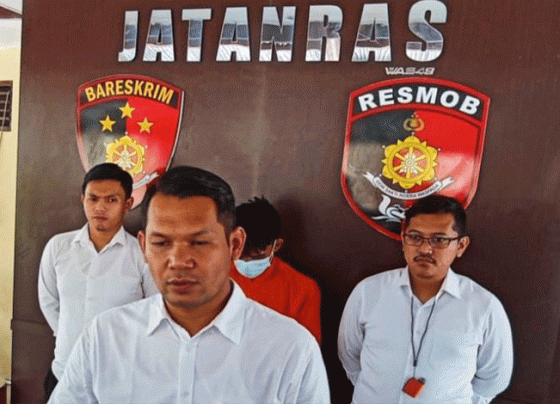 Kasatreskrim Polresta Palangka Raya Kompol Ronny M Nababan saat menggelar press release penganiayaan Rabu 7 Februari 2023.