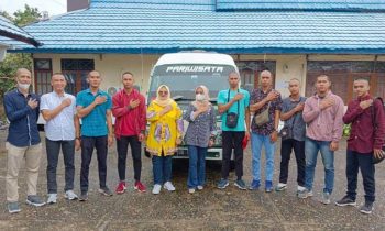 Keberangkan 10 orang peserta Calon Siswa Casis Satuan Pengamanan atau Satpam untuk mengikuti pelatihan di Asrama Haji di Kota Palangka Raya.
