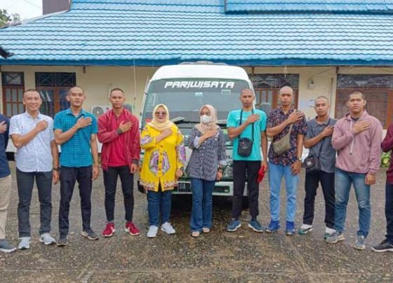 Keberangkan 10 orang peserta Calon Siswa Casis Satuan Pengamanan atau Satpam untuk mengikuti pelatihan di Asrama Haji di Kota Palangka Raya.