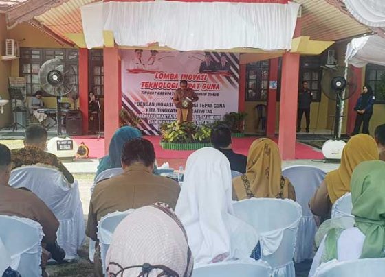 Kepala DPMD Sutimin menyampaikan laporan panitia Lomba Inovasi Teknologi Tepat Guna Tahun 2023