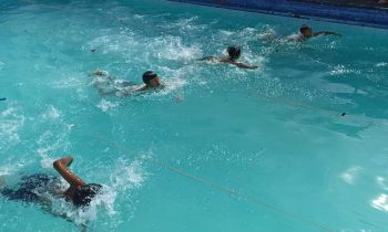 Kompetisi O2SN cabor renang putera di fasilitas kolam renang Hotel Wella Jalan Tjilik Riwut Baamang Sampit Rabu 8 Februari 2023