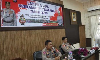 Latihan Pra Operasi Keselamatan Telabang 2023 di Aula Ditlantas Polda Kalteng. Senin pagi 6 Februari 2023.