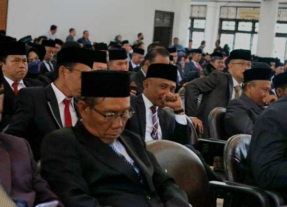 Para Camat di Kotim saat mendengarkan nama nama mereka disebutkan saat rotasi jabatan Senin 27 Februari 2023.