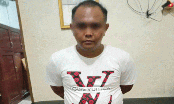 Pelaku pengedar sabu yang berhasil diringkus Polsek Ketapang. Selasa 31 Januari 2023.