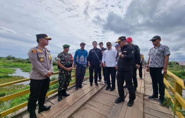 Rombongan Mentan RI meninjau kawasan food estate diwilayah Desa Gadabung Pulang Pisau.