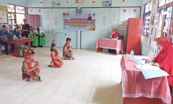 Salah satu lomba seni cabang tari FLS2N Kecamatan Baamang di SDN 4 Baamang Hilir Sampit Kamis 9 Februari 2023