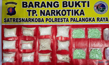 Sebanyak 12 paket sabu atau 1.142 gram dan 386 butir pil ekstasi diamankan di Mapolresta Palangka Raya.