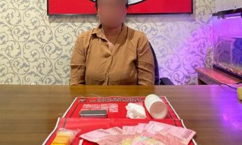 Tersangka pengedar sabu diamankan bersama sejumlah barang bukti oleh Polres Kotim.