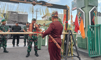 Danrem 102 PJG Brigjen TNI Bayu Permana saat kunjungan kerja di Kodim 1015 Sampit Selasa 14 Maret 2023.