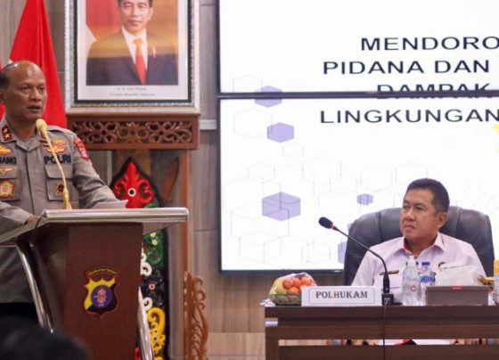Kapolda Kalteng Irjen Pol Nanang Avianto saat memyampaikan sambutan Kamis 9 Maret 2023.