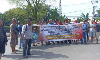 Para sopir truk berdemo menyampaikan tuntutan ke Pemkab Kotim di depan Gedung DPRD Kotim Rabu 8 Maret 2023