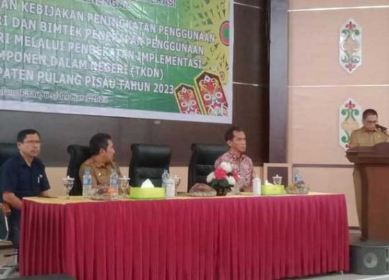 Sosialisasi program dan kebijakan peningkatan penggunaan produk dalam negeri dan Bimtek penerapan penggunaan produk dalam negeri tahun 2023 di lingkungan Pemkab Pulang Pisau.