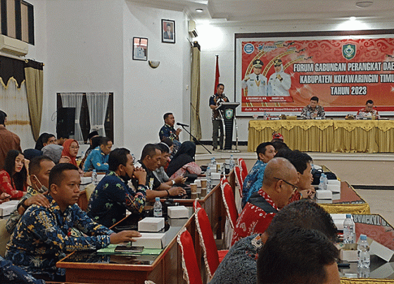 Suasana Audiensi Audiensi Calon Desa Anti Korupsi di Aula Sei Mentaya Bappelitbangda Kotim Jalan Jenderal Sudirman Sampit Jumat 3 Maret 2023.