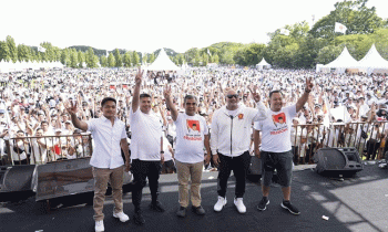 Suasana jalan sehat Prabowo