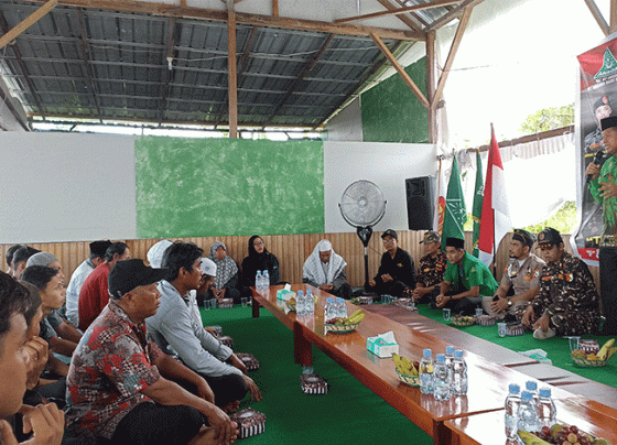 Suasana pembukaan Diklatsar ke II PAC Banser NU di Ponpes Al Haromain Jumat 17 Maret 2023.
