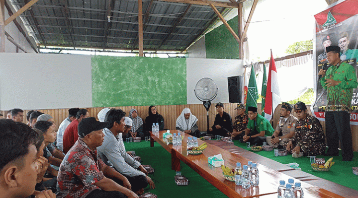 Suasana pembukaan Diklatsar ke II PAC Banser NU di Ponpes Al Haromain Jumat 17 Maret 2023.