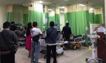 Suasana ruang IGD RSUD dr Murjani Sampit setelah sejumlah warga datang mengalami sakit diduga keracunan Jumat malam 31 Maret 2023