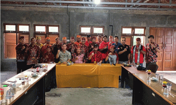 Foto bersama usai kegiatan rapat persiapan acara Mengatang Utus Jilid ke 4, kecamatan Jabiren Raya Pulang Pisau.