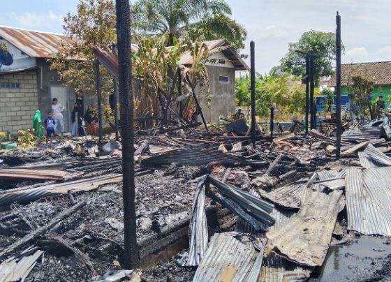 Puing rumah warga di Gang Madangkara Kecamatan Baamang yang terbakar Kamis 13 April 2023