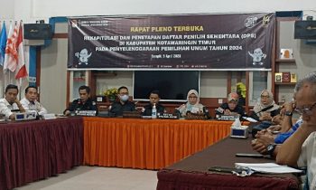 Rapat Pleno Terbuka KPU Kotim Rekapitulasi dan Penetapan DPS Rabu 5 April 2023